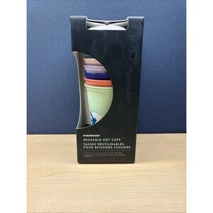 Starbucks Reusable Hot Cups Spring/Summer Bunny Designs 6 pk w/Lids 16 oz